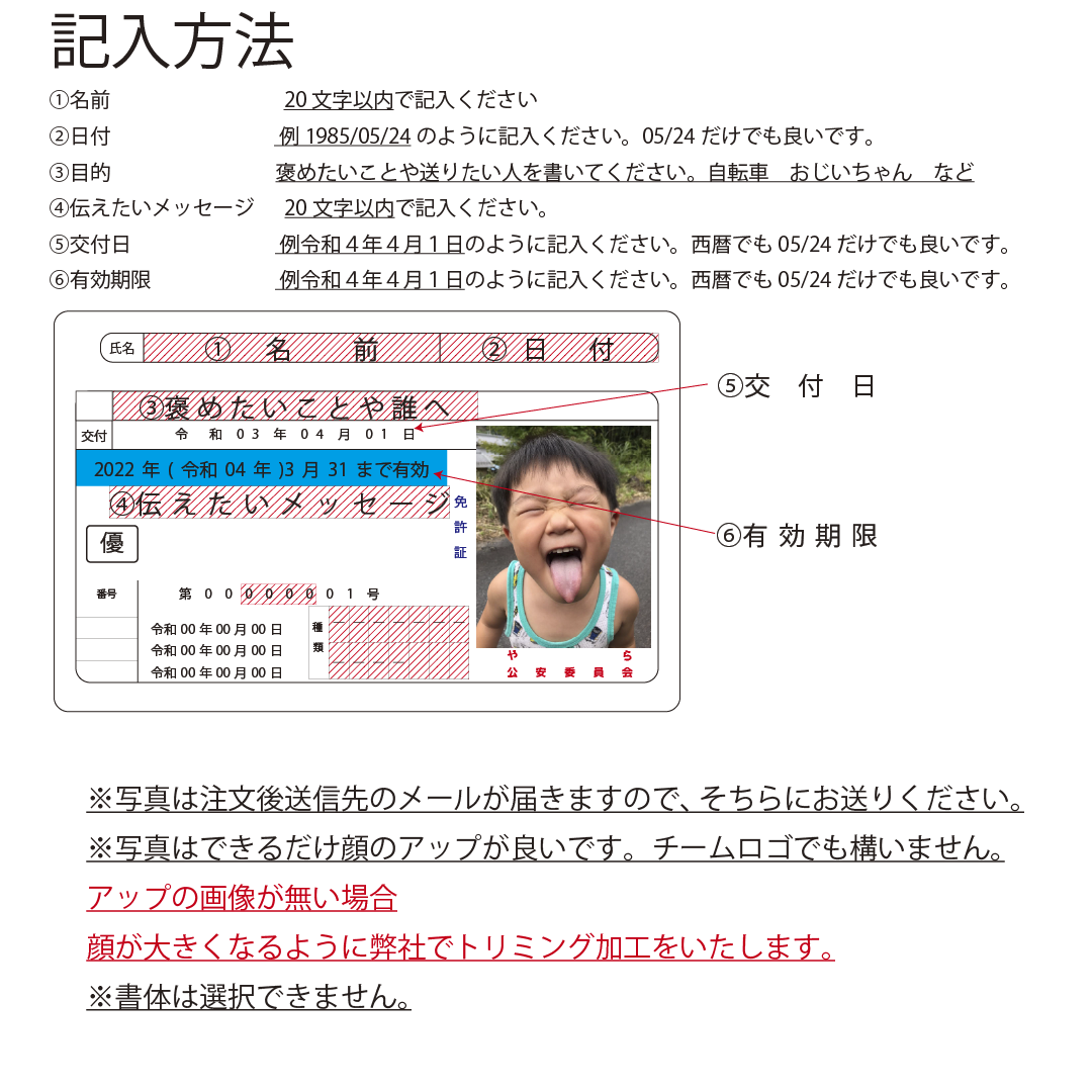 ライセンス風ネームタグ